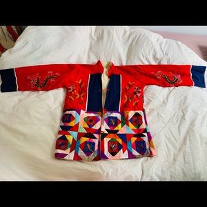Vintage Embroidered Chinese Jacket Kimono M/L